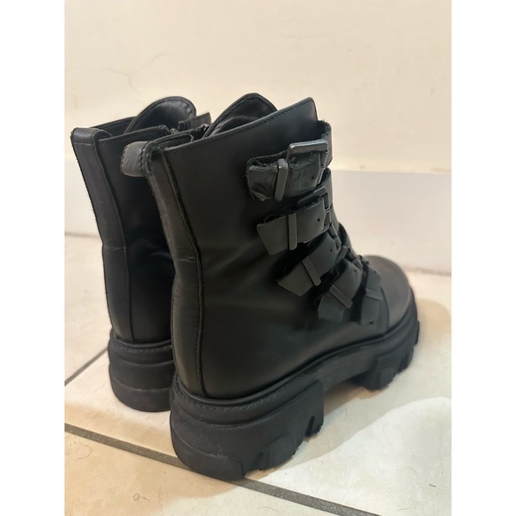 Lavorazione Artigianale womans boots black leather italian handmade goth punk 9‎ - Picture 4 of 12